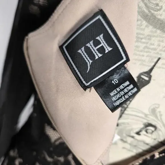 Jessica Howard JH Women's Size 10 Black Lace Shift Dress Lined Sheer Sleeves NWT - Picture 3 of 9